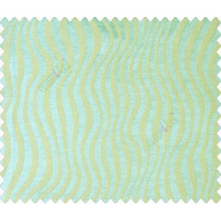 Aqua blue green self design continuous small trendy waves on stripe textured base fabric main curtain